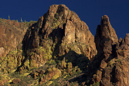Photo of Lichen-covered Cliffs of the Superstition Mountains